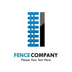 Letter i with fence logo template illustration. suitable for identity, company, web, industrial.