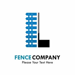 Letter l with fence logo template illustration. suitable for identity, company, web, industrial.
