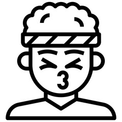 KISS line icon,linear,,graphic,illustration