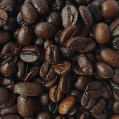 texture abstract background of coffee beans with space for recording