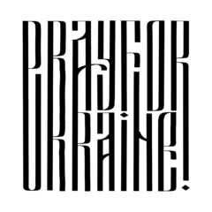 Pray for Ukraine handwritten calligraphic phrase. Calligraphy vector for greeting card, banner, print, party invitation, t-shirt, social media.