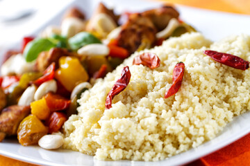 CousCous Bowl whit Meat and Mixed Grilled Vegetables