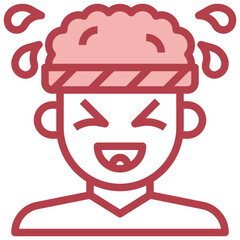 LAUGH red line icon,linear,outline,graphic,illustration