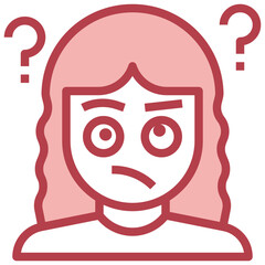 THINKING red line icon,linear,outline,graphic,illustration