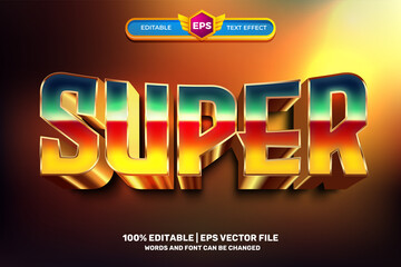super retro game team cartoon movies Bold 3D Editable text Effect Style