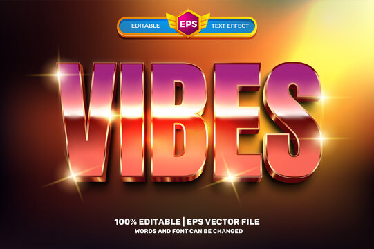 Shiny Vibes Retro 1980s Movies Bold 3D Editable Text Effect Style