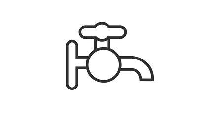 Tap Icon. Vector isoated linear black and white illustration of a tap