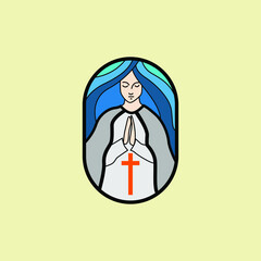 vector the virgin mary logo emblem. suitable for church and religion company