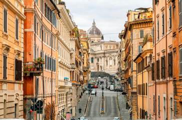 Fototapeta na wymiar The streets of Rome, Italy. Rome architecture and landmark.