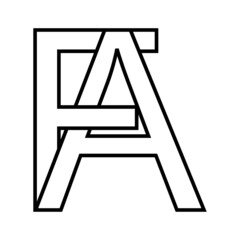 Logo sign, fa af icon nft, fa interlaced letters f a