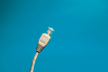 ethrnet cable on blue backround