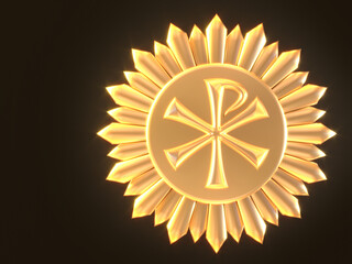 Christ monogram or christogram, the symbol of Jesus' victory. Symbol of Christ's Resurrection