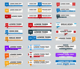 Vector lower third with news feed, dashboard for name, channel, title plate.