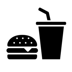 飲食のアイコン　ハンバーガーとドリンク