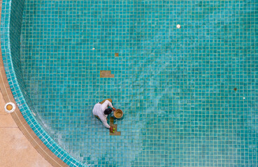 Renovation, maintenance, repair, and tiling work of a swimming pool 
