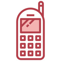 handphone red line icon,linear,outline,graphic,illustration