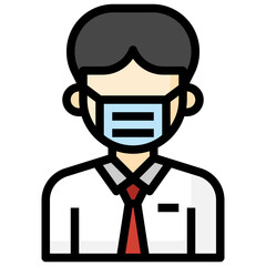 ACCOUNTANT filled outline icon,linear,outline,graphic,illustration