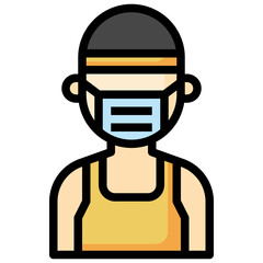 ATHLETE filled outline icon,linear,outline,graphic,illustration