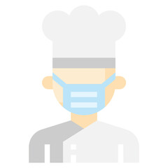CHEF flat icon,linear,outline,graphic,illustration