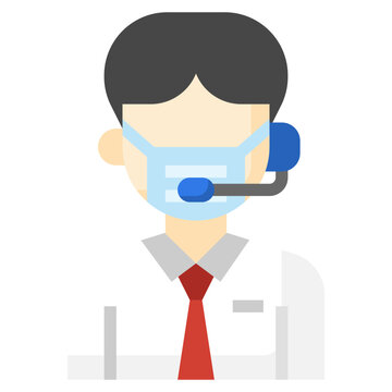 CALL CENTER AGENT flat icon,linear,outline,graphic,illustration