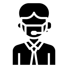 CALL CENTER AGENT glyph icon,linear,outline,graphic,illustration