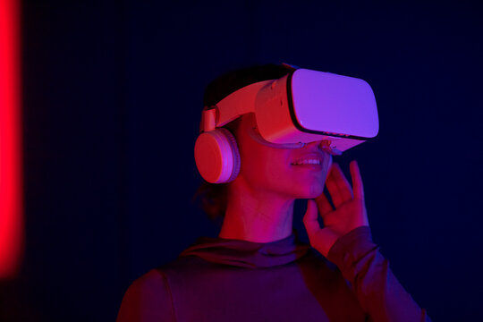 Futuristic Female using Virtual Reality Technology