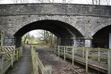 Fototapeta premium Dales Countryside Museum, vintage train station Burtersett Road, Hawes Wensleydale, Yorkshire Dales National Park