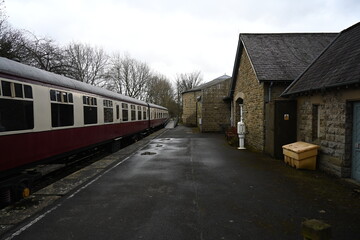 Fototapeta na wymiar Dales Countryside Museum, vintage train station Burtersett Road, Hawes Wensleydale, Yorkshire Dales National Park
