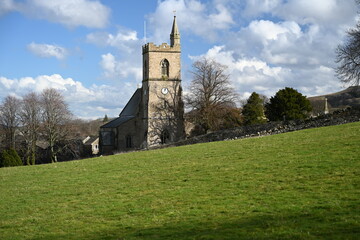 Naklejka premium St Margaret's church in the Church of England in Hawes. North Yorkshire. Yorkshire Dales National Park
