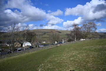 Hawes village landscape, beautiful countryside  ,  Wensleydale,  Yorkshire Dales National Park