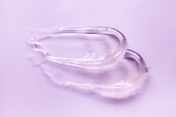 Liquid purple gel cosmetic texture smudge collagen or hyaluronic acid