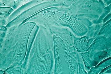Gel cream moisturizer shampoo shover gel hair styler cool sea green blue background transparent...