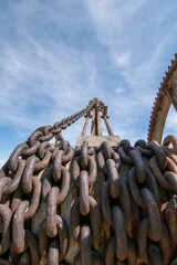 chain in steel industry, tow chain, old rust chain