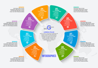 Abstract 3D Paper Infographics. Business template .Vector illustration