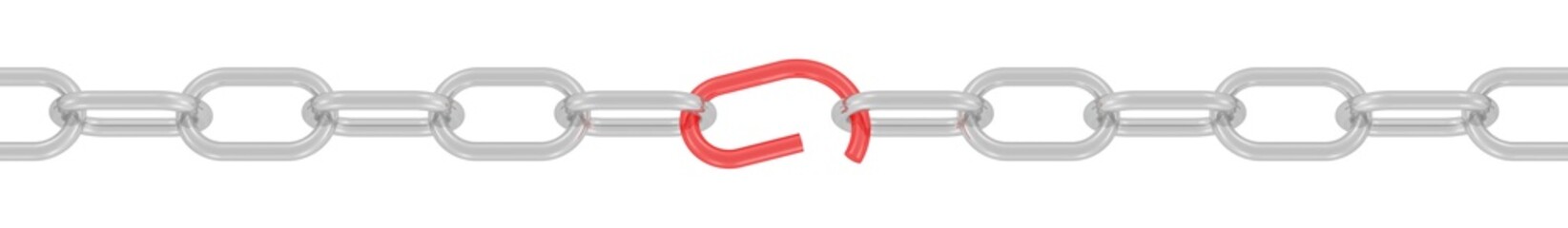 defektes Glied einer Metallkette