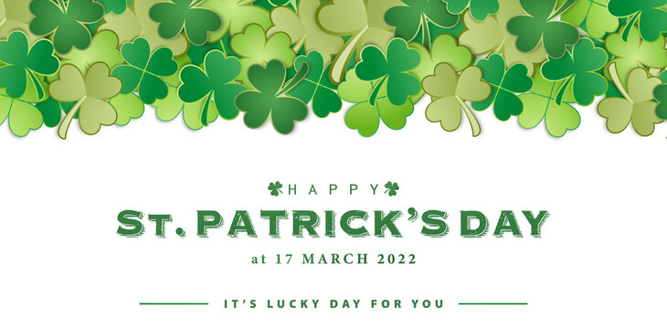 illustration Saint Patrick's day background with clover leaves abstract frame, applicable for website banners, poster sign corporate business, social media posts, advertising agency,  motion picture, 