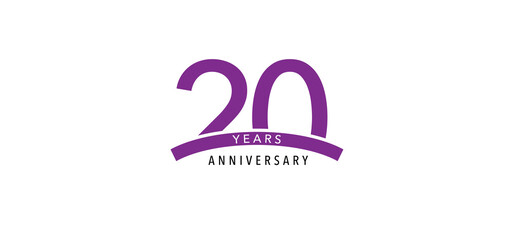 Obraz premium 20 years anniversary vector icon, logo. Design element with graphic sign