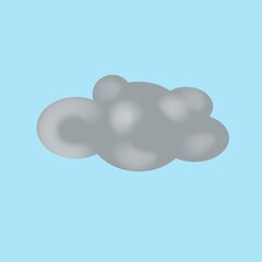 Cute cloud illustration on blue sky card. 