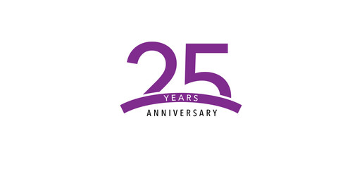 25 years anniversary vector icon, logo. Design element with graphic sign - obrazy, fototapety, plakaty