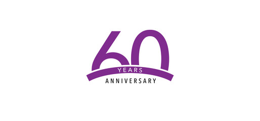 60 years anniversary vector icon, logo. Design element with graphic sign