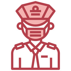 PILOT red line icon,linear,outline,graphic,illustration