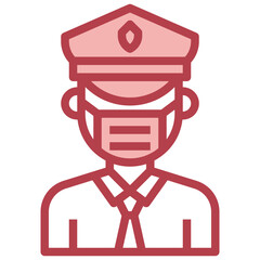 POLICE red line icon,linear,outline,graphic,illustration