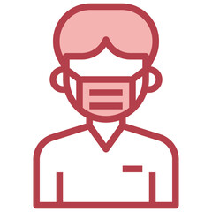SURGEON red line icon,linear,outline,graphic,illustration