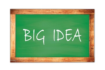 Fototapeta premium BIG IDEA text written on green school board.