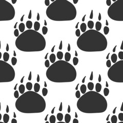 paws, seamless vector, black animal footprints, dog, cat, bear black footprints on a white background, paws, seamless pattern, vector, animal footprints, dog, cat, bear, flat icons, abstract wallpaper