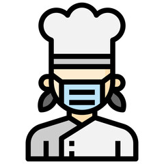 CHEF filled outline icon,linear,outline,graphic,illustration