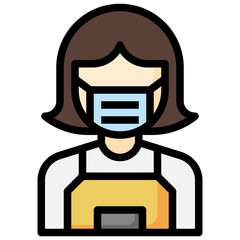 CLERK filled outline icon,linear,outline,graphic,illustration