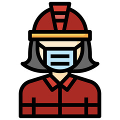 FIREFIGHTER filled outline icon,linear,outline,graphic,illustration