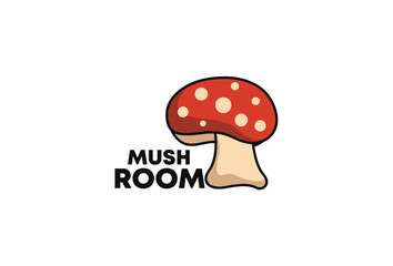 Mushroom cartoon cute logo Premium Vector