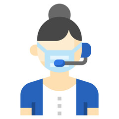 CALL CENTER AGENT flat icon,linear,outline,graphic,illustration